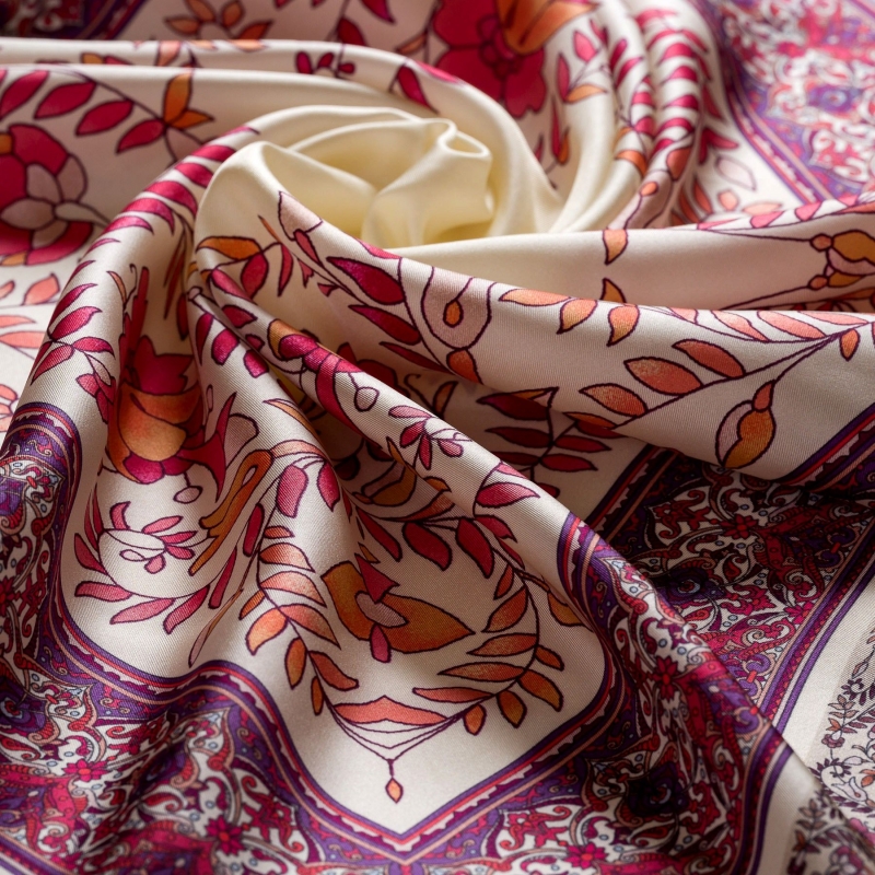 Esarfa matase twill M Eclectic Beauty marsala