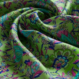 Silk scarf M twill Milagros Verde