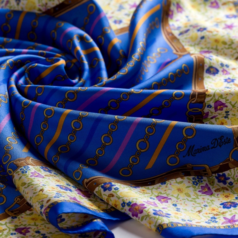 Silk scarf twill M Fashion Delight blue