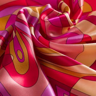 Silk scarf S Mirror Ilusion pop fucsia