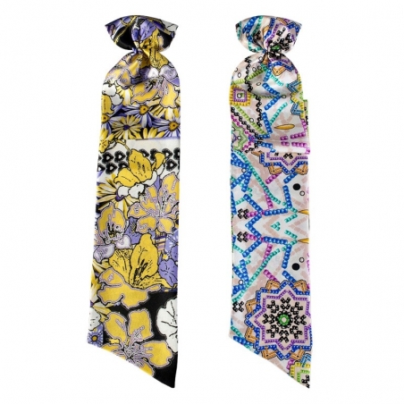 Flounce Scarf  Candy Bar and Flowers on Lavender