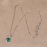 Sterling Silver Necklace Iconic Emerald Cat Eye