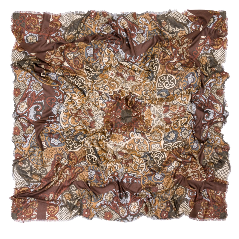 Sal modal si lana Paisley Arabesc brown