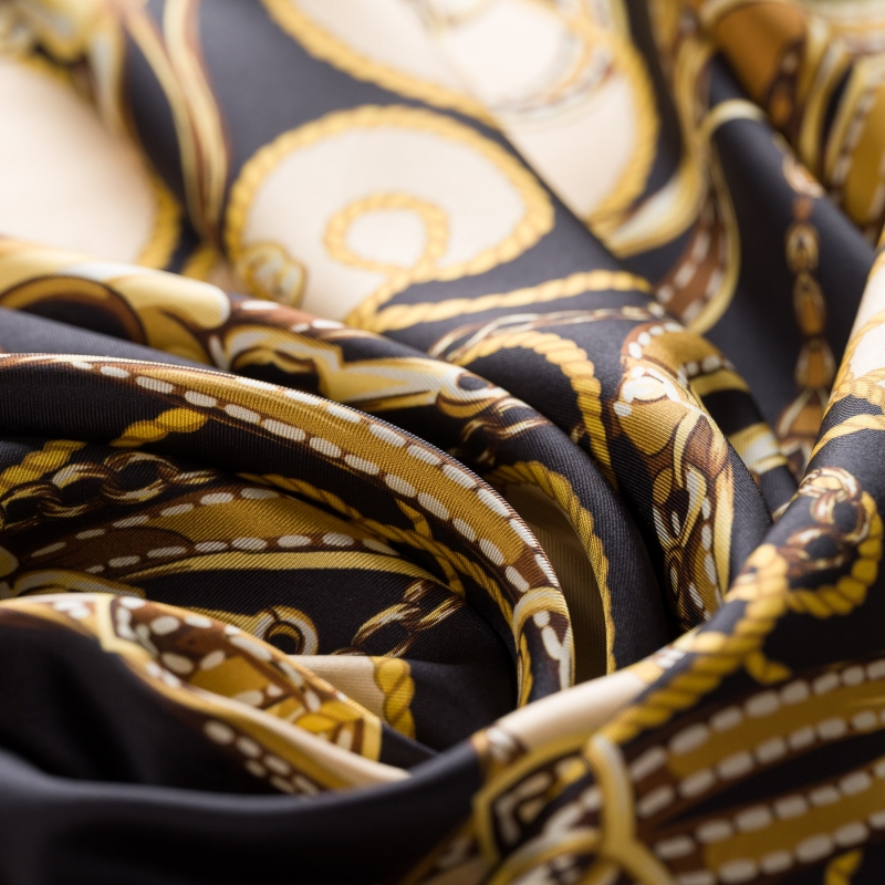Silk scarf twill Polo Design black