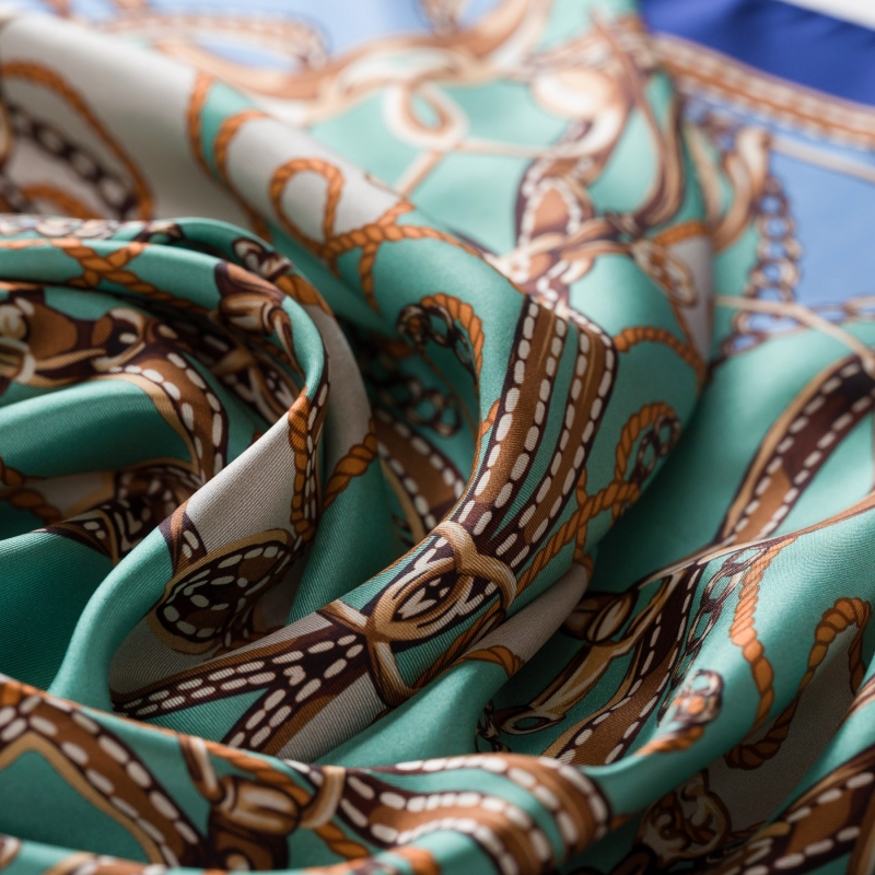 Esarfa matase twill Polo Marine