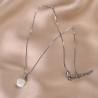 Sterling Silver Necklace Milky White Cat Eye