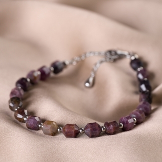 Sterling Silver Bracelet Touch ruby barrel