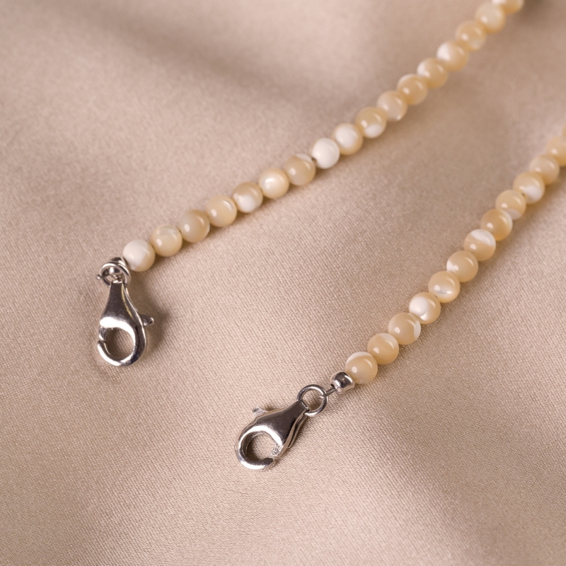 2in1 Glasses chain and necklace with coffee au lait mother of pearl