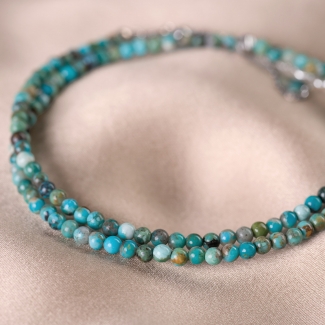 Adjustable Sterling Silver Choker natural turquoise