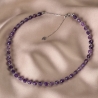 Adjustable Sterling Silver Choker amethyst barrel