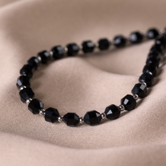 Adjustable Sterling Silver Choker with onyx barrel