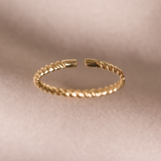 Sterling Silver Ring Twist gold