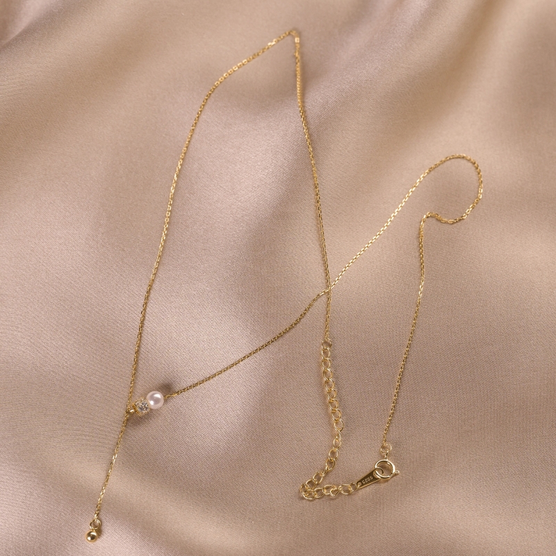 Colier argint Lucky Travel Pearl gold