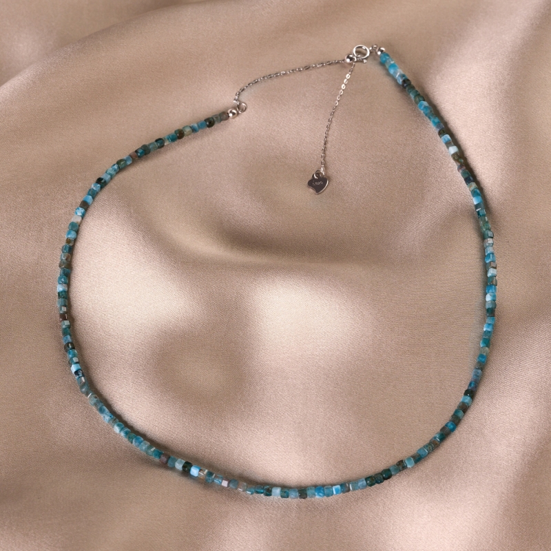 Adjustable Sterling Silver Choker Urban Minimal apatite