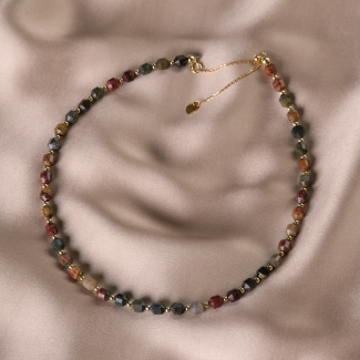 Choker argint jasp barrell, lantisor culisant