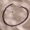 Choker argint granat fatetat, lantisor culisant
