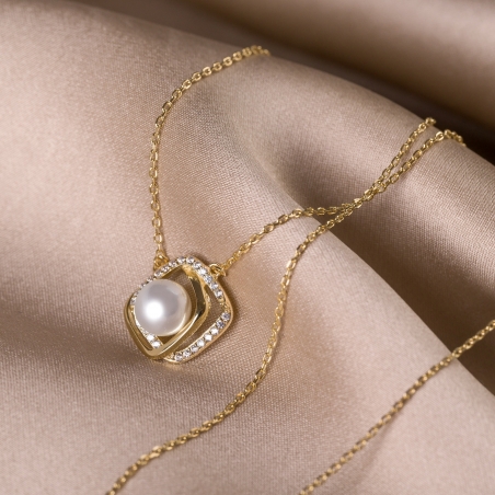 Coliere argint Romantic Pearl gold