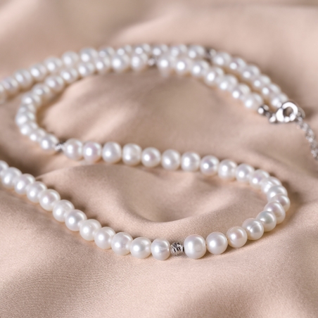 Sterling Silver Bracelet  So Cool 2 in 1 white pearls