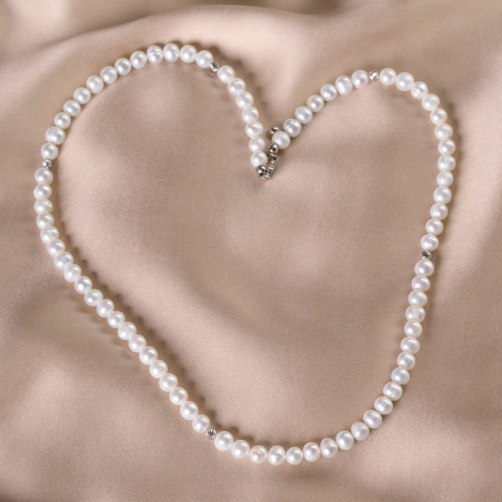 Sterling Silver Bracelet  So Cool 2 in 1 white pearls