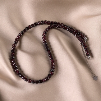 Choker argint Urban Minimal granat, lantisor culisant