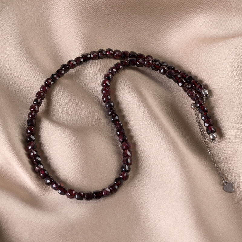 Choker argint Urban Minimal granat, lantisor culisant