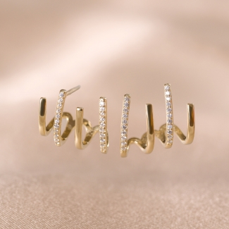 Sterling Silver Earrings Upside Down gold