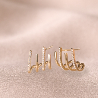 Sterling Silver Earrings Upside Down gold