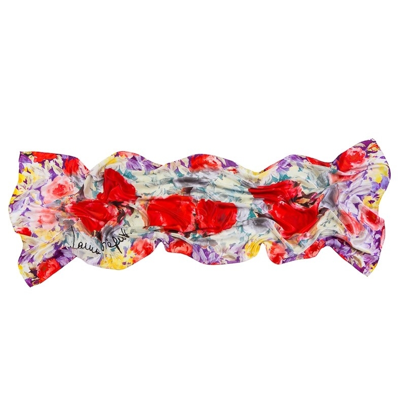 Silk Shawl Laura Biagiotti roses red