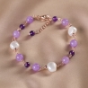 Sterling Silver Bracelet with amethyst and pearls