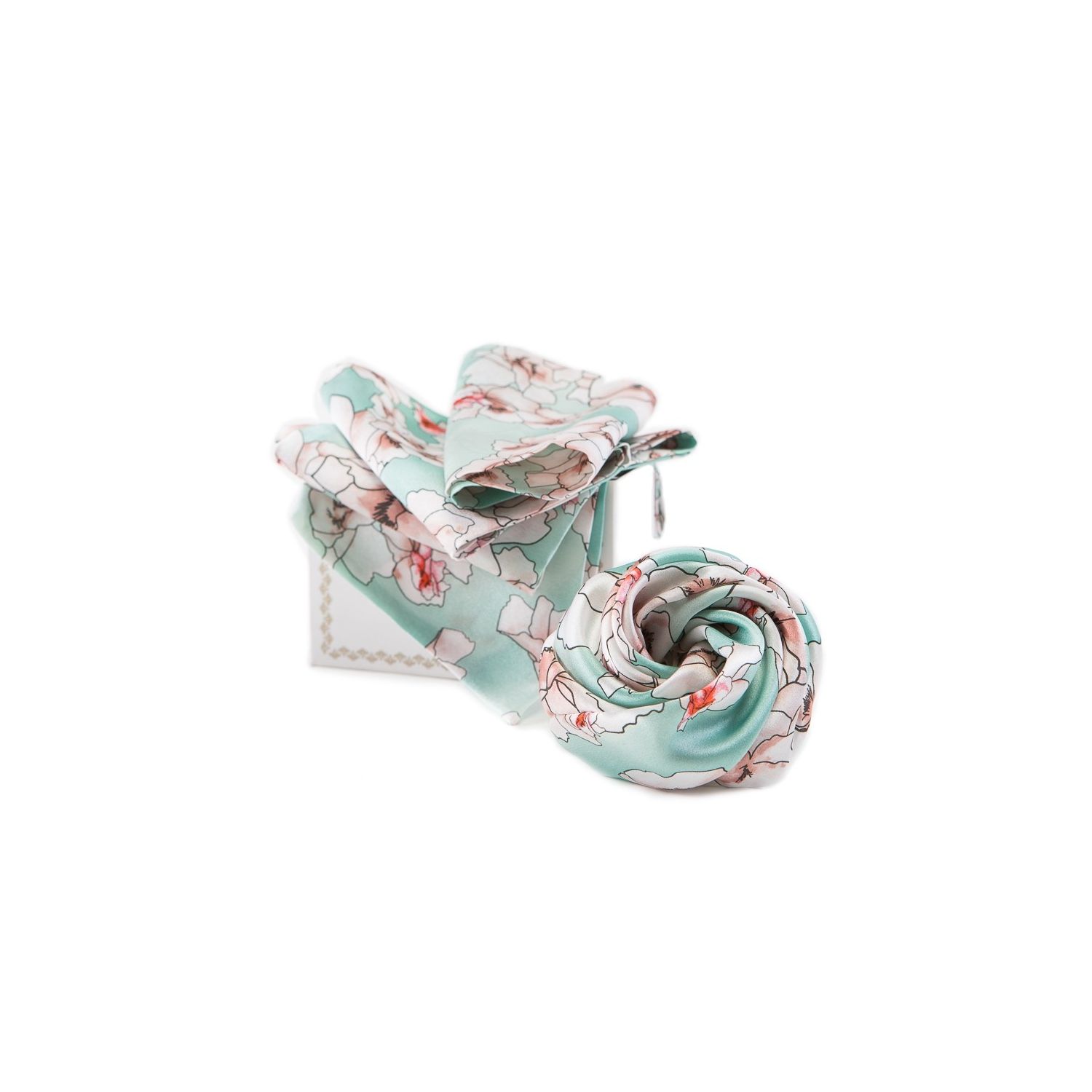 GIFT: Silk Scarf and hair rose Blue Serenity