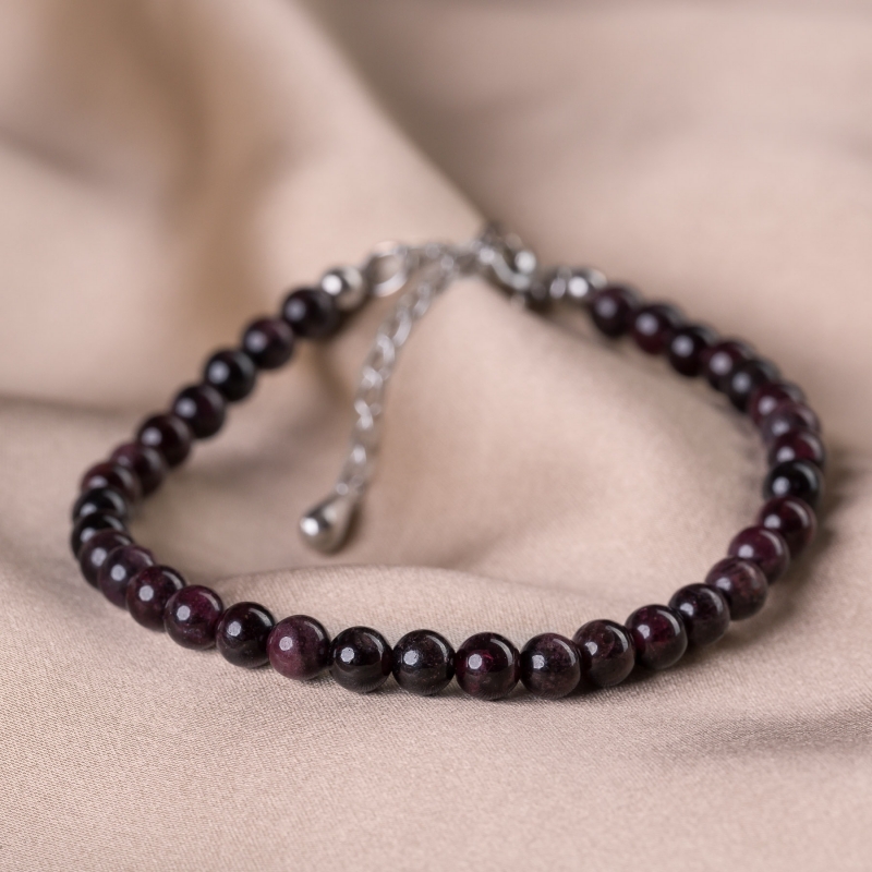 Set choker si bratara argint Cardinal Burgundy