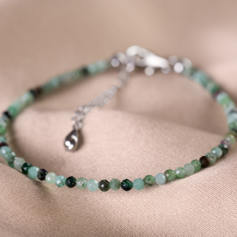 Gift Sterling 925 Silver Necklace and Bracelet emerald