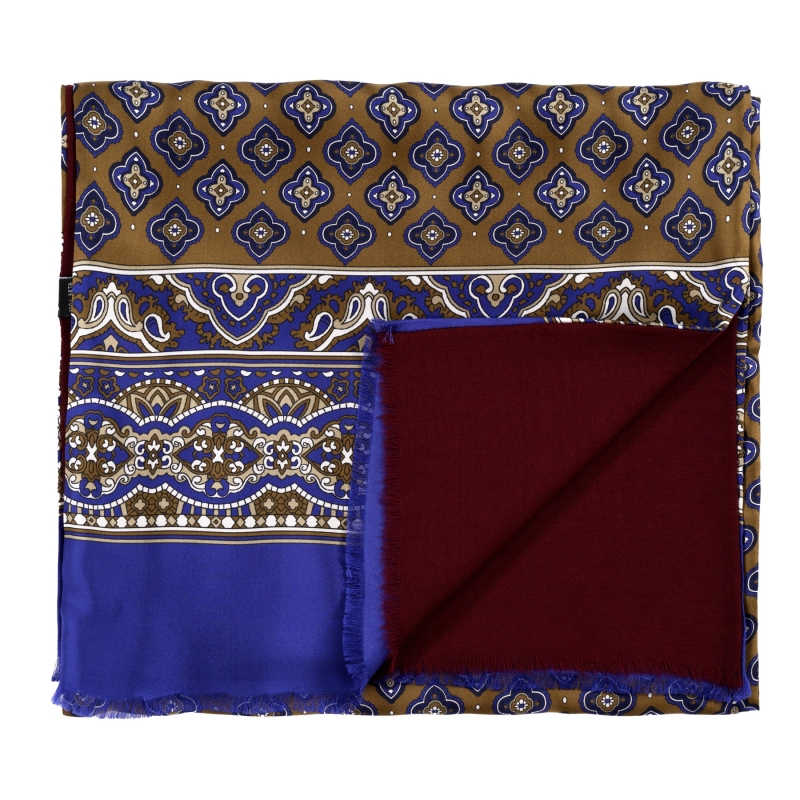 Men's silk and wool scarf Uomo Milanese dark mustard