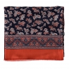 Men's silk and wool scarf Uomo Rivere paisley coral blue