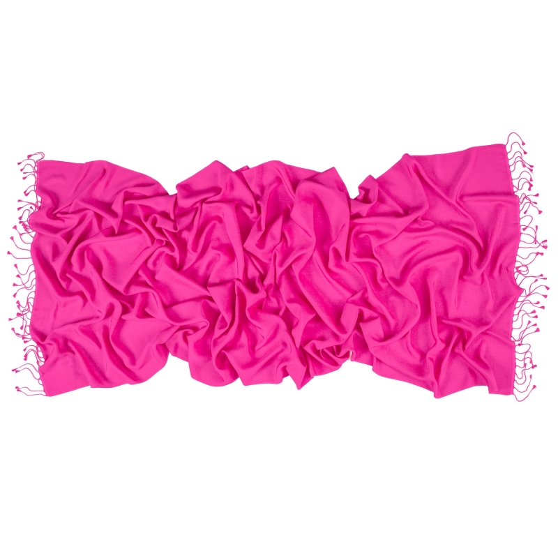 Cashmere and silk scarf Platine Fuchsia
