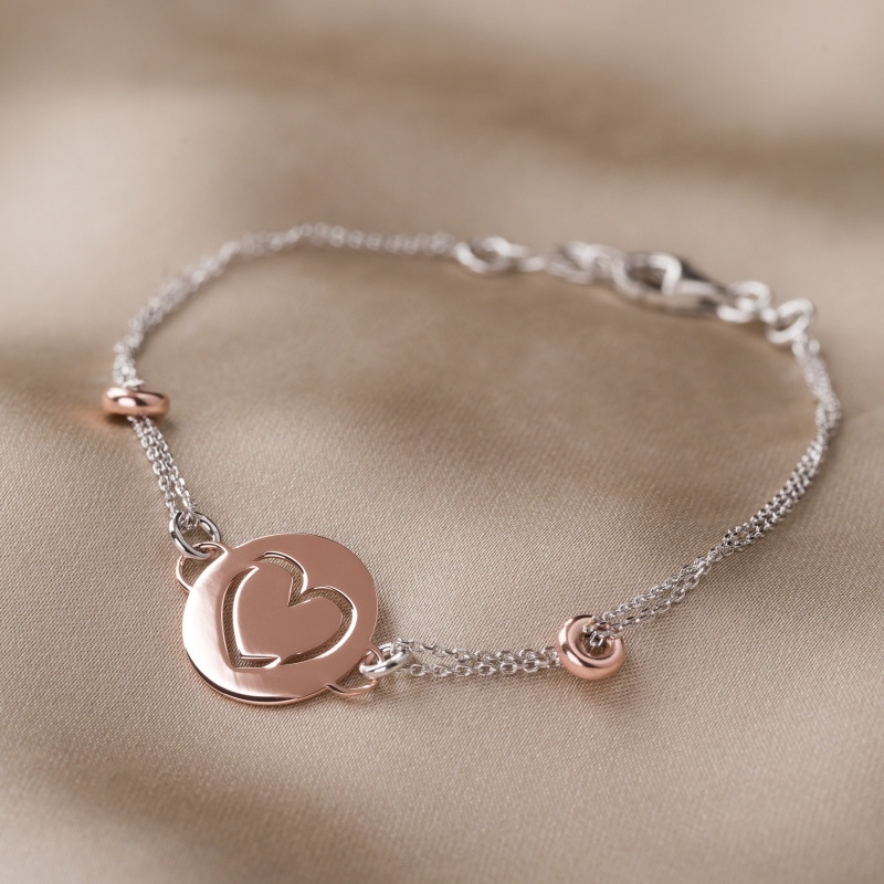 Sterling Silver Bracelet pink My Heart is yours