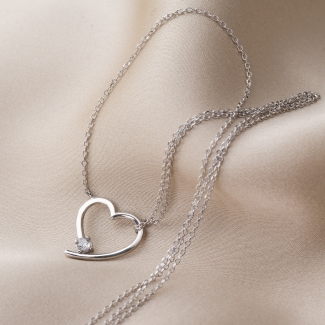 Sterling Silver Necklace Heart in Love silver