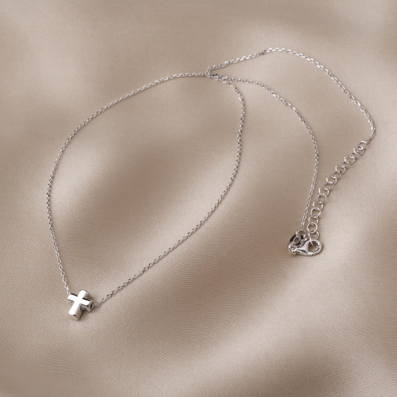 Colier argint Minimal Cross