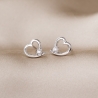 Sterling Silver Earrings Heart in Love silver