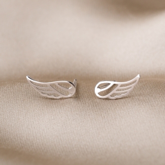 Sterling Silver Earrings Angel Wings