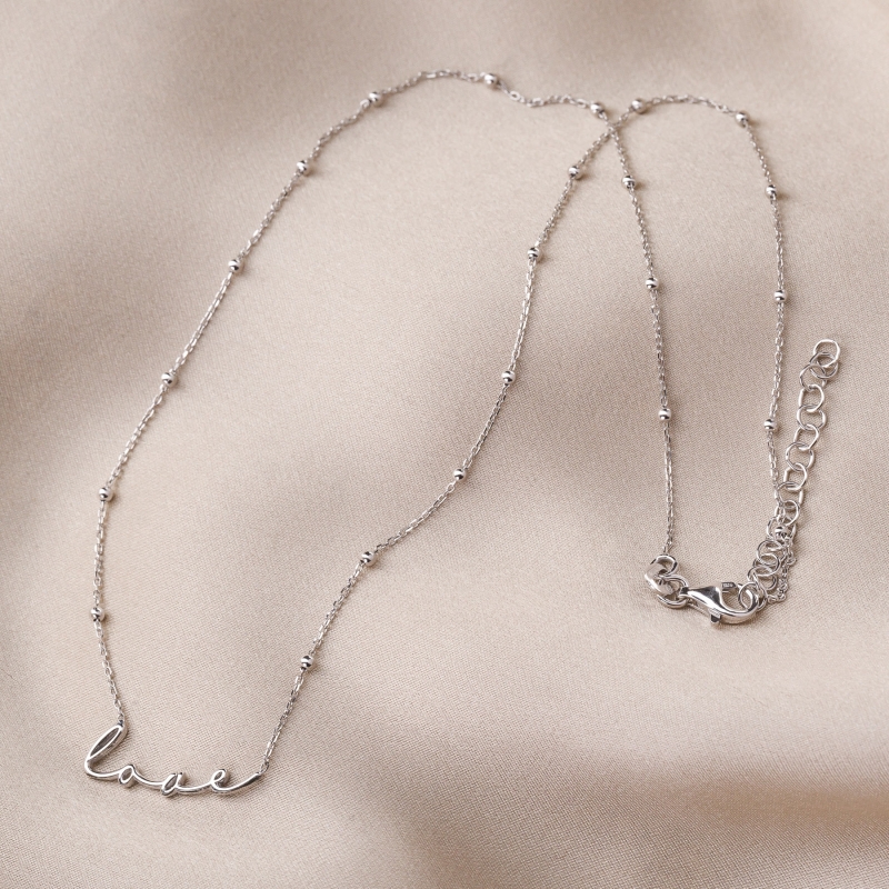 Sterling Silver Necklace Yes, it is Love