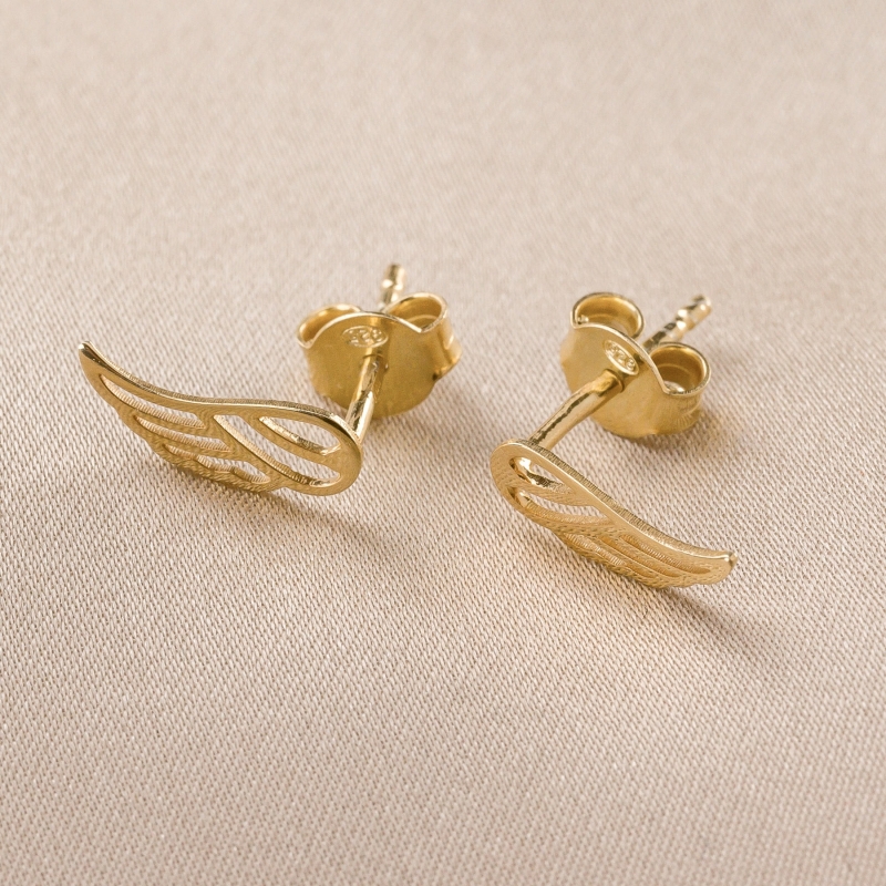 Cercei argint Angel Wings gold