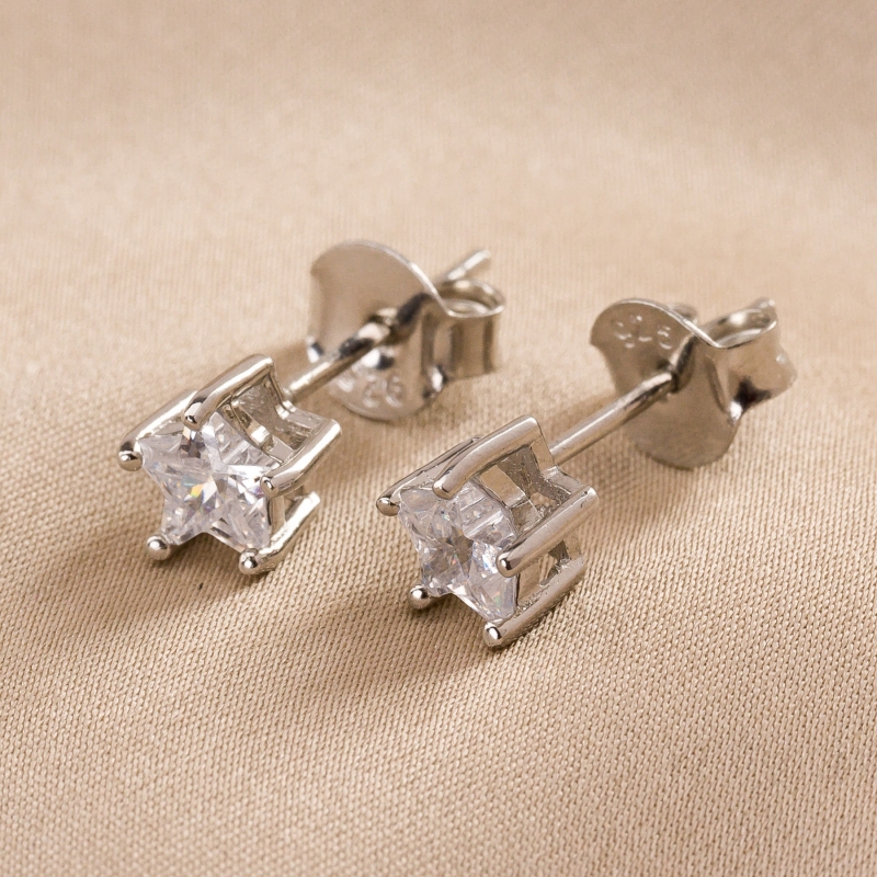 Cercei argint Stellar Solitaire