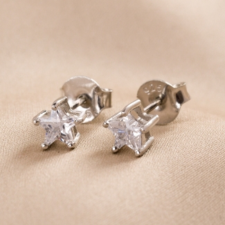 Sterling  Silver Earings  Stellar Solitaire