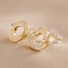 Sterling Silver Earrings CC Vanity gold