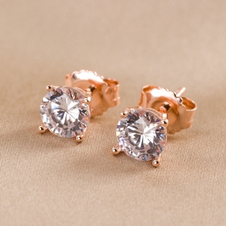 Sterling  Silver Earings  Minimal Solitaire