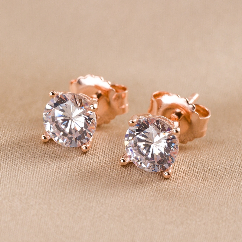 Sterling  Silver Earings  Minimal Solitaire