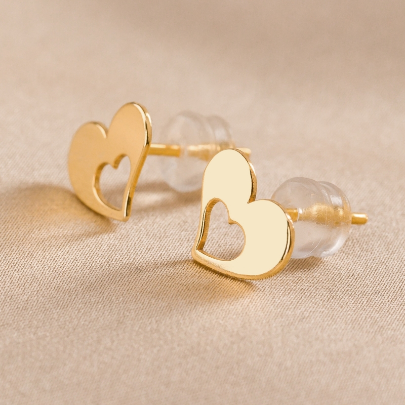 Cercei argint Open Your Heart gold