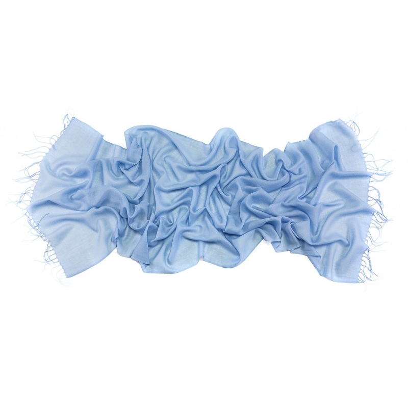 GIFT: Mila Schon pale blue wool scarf and bracelet angel gray pearls