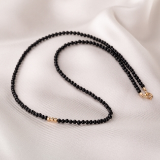 Onyx Necklace with 14K gold spheres
